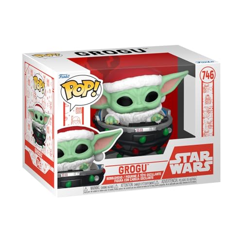 Funko Pop! Star Wars: Mando Holiday - Grogu (The Child, Baby Yoda) Pram - The Mandalorian - Vinyl-Sammelfigur - Geschenkidee - Offizielle Handelswaren - Spielzeug Für Kinder und Erwachsene - TV Fans