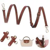 Schultergurt für Longchamp Mini Tasche Damen,Leder Cognac Schulterriemen,Einstellbarer No-Punch Taschengurt für Long Champ Strap