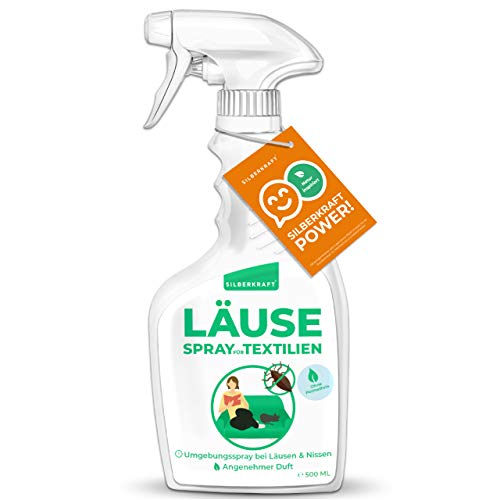 Silberkraft Läusespray für Textilien, Umgebungsspray, Läuse-Ex-Spray für die Umgebung, Mittel gegen Nissen, mit Zitronenduft (500 ml)