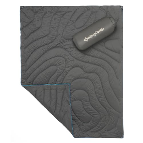 KingCamp Reisedecke Ultraleicht, Warme Outdoor-Campingdecke Wasserabweisend Kompakt kleines packmaß für Camping Büro zu Hause Outdoor,(Grau,175x135cm)