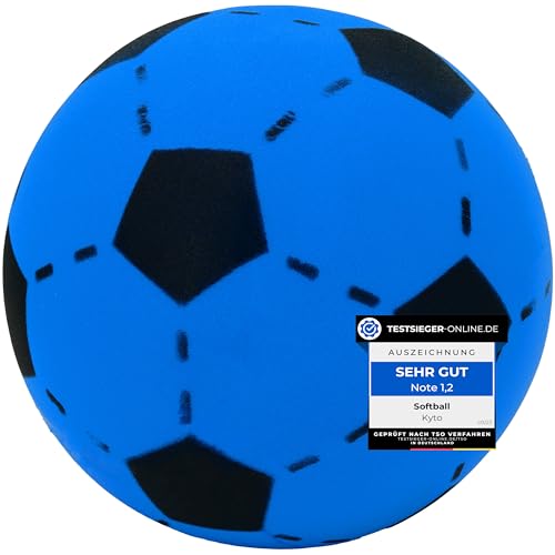 Kyto Softball 20cm Schaumstoff Ball | Fußball für Outdoor und Indoor | geeignet für Kinder ab 36 Monaten (1 Ball, blau)