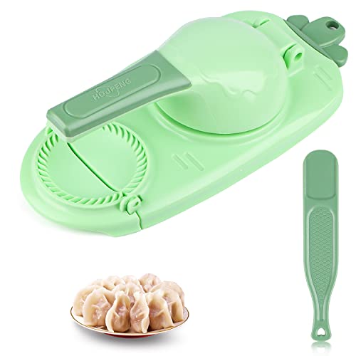 RUNEAY Teigtaschen Maker, Dumpling Maker 2-in-1-Knödelformdruck,Manuelle Teigpresse, Knödelmaschine,Teigtaschenformen,Teigtaschen-Hautmacher, Hautverpackungen,Knödel Skin Maker Knödel Formen