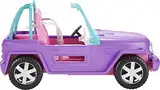 Barbie Jeep, Convertible Jeep, lila Jeep mit beweglichen Rädern, rosa Innenausstattung, Sicherheitsgurt, Barbiepuppe Nicht enthalten, Geschenk für Kinder, Spielzeug ab 3 Jahre,GMT46