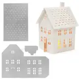 BHGT Weihnachten Stanzschablonen Latern Metall Haus Prägeschablonen 3D Schablone Cutting Dies als Tischdeko für DIY Scrapbooking Handwerk