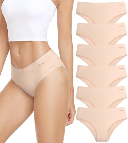 anqier Unterhosen Damen, 6er Pack Baumwolle Panties Atmungsaktiv Slips Damen Bequeme Hipster Frauen Unterwäsche