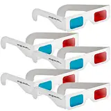 PEARL Anaglyphenbrille: 3D-Brillen rot/Cyan im praktischen 5er-Spar-Paket (3Dbrille, 3Dbrillen, Grafikkarte)