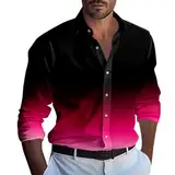 Generisch 70Er Jahre Bekleidung Herren Hemd Schwarz Leinenanzug Herren Herren Hemden Kurzarm Bügelfrei Jeans Hemd Herren Overshirt Herren Hemd Weiss Herren Slim Fit Hawaii Hemd Männer Rosa 3XL