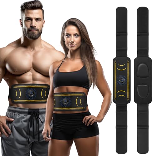 EMS Muskelstimulator Trainingsgerät ABS Trainer, 6 Modi & 8 Intensitäten EMS Bauchmuskeltrainer Bauchtrainingsgürtel Elektrisch für Männer & Frauen Home Body Sculpting