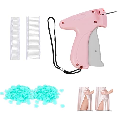 Stitch Gun mit 100 Bärenknöpfe und 1100 Kunststoffnadeln Quick Clothing Fixer Handnähmaschine Mini Nähmaschine Micro Stitch Gun for Clothes Flex Clip Pistole für Kleidung Easy Stitch