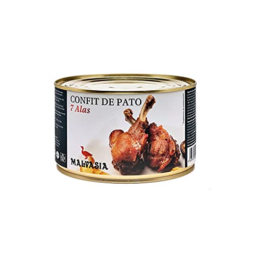 MALVASIA, Enten-Confit, Entenflügel-Confit, Handarbeitsprodukt, Glutenfrei, Runde Dose mit 7 Stück