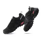 Hitmars Trailrunning Schuhe Männer Damen Trail Running Schuhe Herren Traillaufschuhe Trekkingschuhe Wanderschuhe Laufschuhe Unisex Schwarz EU 43