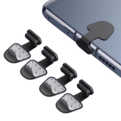 IOSPKKIO® Pack of 4 Type C Port Dust Caps, Dust Caps Phone Type C Anti Dust Charging Port Plug, Schützen Sie Ihre Geräte mit USB-C Anti-Staub-Stecker, Anti-Verlust-Schutzhülle