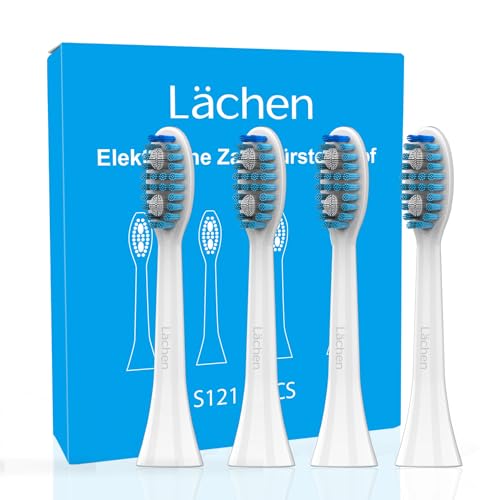 Lächen Standardbürstenkopf,Passend für alle elektrischen Zahnbürsten von Lächen, S121 Weiß, 4 Stück