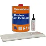 QUIMIBASE - Polyesterharz + Katalysator 1 kg + Decke aus Glasfaser matt 300 1 m2