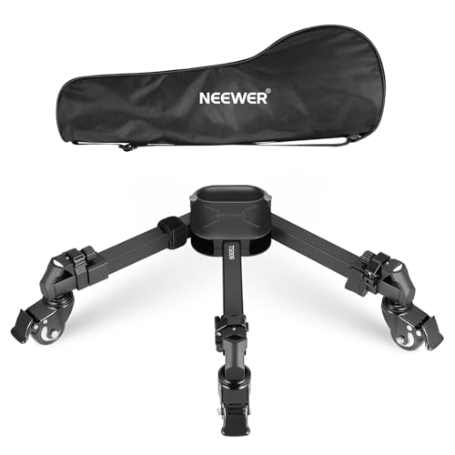NEEWER Stativwagen für Fotografie, Kamerawagen mit Schnellverschluss und 2" Gummirädern, Teleskopbeinen, Griff, Tasche, 33Pfund Schwerlast, Tripod Dolly für DSLR Kamera Camcorder Videoaufnahmen, TS009