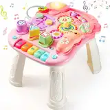 LUVTOY Spieltisch Kinderspielzeug Spielzeug ab 1 Jahr Baby Spielzeug ab 1 2 Jahre 9 Monate 7 in 1 Busy Board Musikspielzeug Activity Spiel Spieltisch Baby Geschenke 1 2 3 Jahre Junge Mädchen