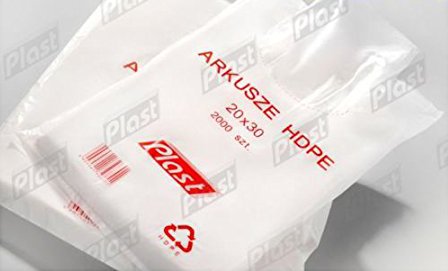 PLAST 20 x 30 cm Packungsfolie, 2000 Stück, Transparent, Kunststoff, HDPE