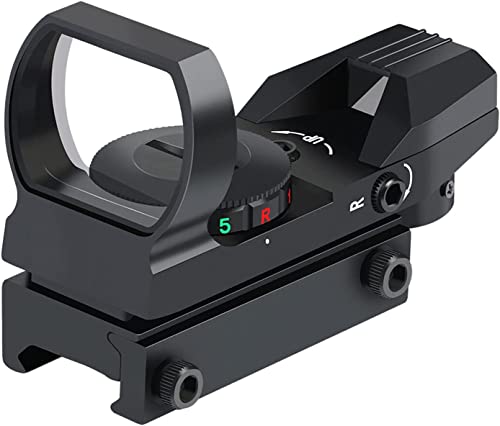 Feyachi Red Dot Visier Red Green Leuchtpunktvisier Reflex Sight mit einstellbares taktisch Rot und Grün Fadenkreuz Zielfernrohr Reflexvisier kompatibel mit 20mm/22mm Picatinny