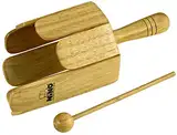 Nino Percussion Wood Stirring Drum - Großes Musikinstrument für Kinder ab 4 Jahren - Inklusive Holzschlägel - Siam Eiche, Natur (NINO556)