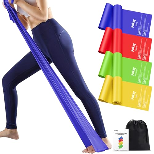 2M Fitnessbänder 4er-Set, Resistance Bands Gymnastikband, Fitnessband Widerstandsbänder in 4 Stärke, Fitnessbänder Gummiband Sport für Crossfit, Muskelaufbau, Yoga, Pilates für Männer und Frauen