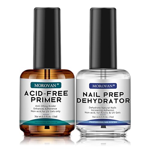 Morovan primer für gelnägel - 15ml Nail Primer für Gelnägel und Dehydrator für Nägel Nail Dehydrator für Acrylnägel Gel Gelnägel Nagel Primer Acid Free Primer