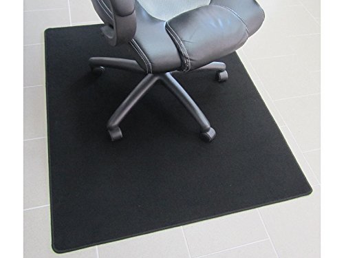 Bürostuhlunterlage, Bodenschutzmatte, Büromatte extrem hochwertig! Velour schwarz. 100x120cm