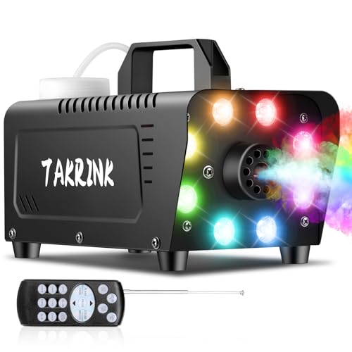 TAKRINK 900W Nebelmaschine Rauchmaschine Nebelmaschine 16 Farben RGB Lichteffekt Mini Nebelmaschine mit Fernbedienung für DJ Disco Party, Hochzeit, Halloween, Weihnachten