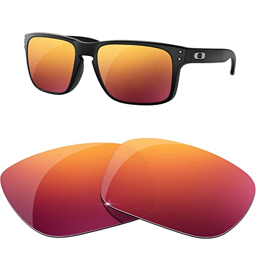 HiCycle2 Polarisierte Ersatzgläser für Oakley Holbrook Sonnenbrille, mehrere Optionen(Dunkelrot)