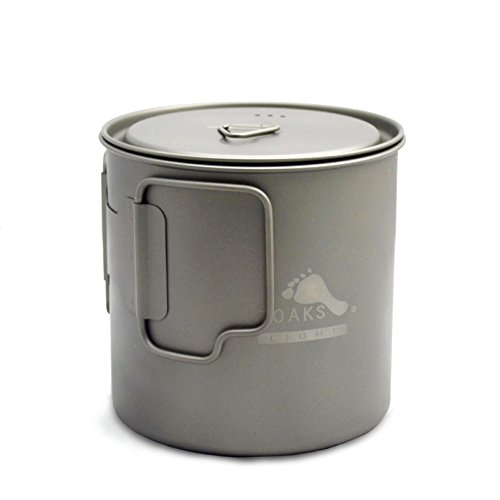 TOAKS Titanium Camping Pot Cup(375ml, 450ml, 550ml, 650ml, 750ml, 800ml, 900ml) (650ml[POT-650-L])