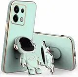 Miagon Kreativ Astronaut Ständer Hülle für Xiaomi Redmi Note 13 Pro 5G,Cute Mädchen Dünn Galvanisierte Schutzhülle Weiches Case Bumper mit Astronaut Halter Kickständer