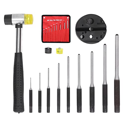 14-teiliges Spannstift-Durchschlag-Set, Büchsenmacher-Durchschlag zum Entfernen von Reparaturwerkzeugen mit Hammer für Automobil, Uhren, Schmuck und Handwerk