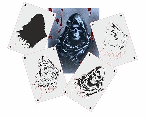 TS-009 Tattoo Style Schablone für Acryl, Airbrush, Spray, Lacke und Wandfarbe (A6)