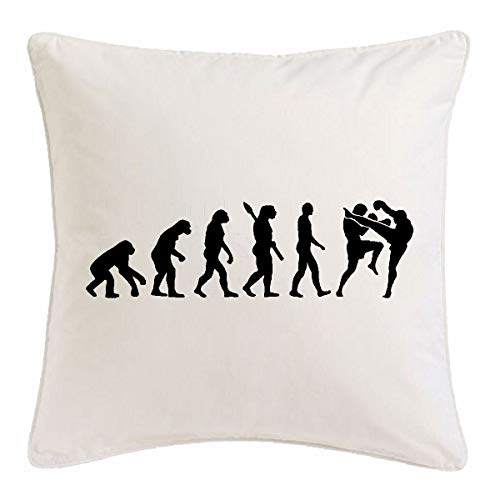 Reifen-Markt Kissenbezug 40x40cm Kick Boxing - Kickboxen - MMA - Kampfsport - KAMPFSPORTUNTERRICHT aus Mikrofaser in Weiß