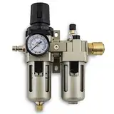 BITUXX® Druckluft Wartungseinheit Wasserabscheider Oeler 1/4" Druckminderer Druckregler max. Druck 10 Bar (1.0 Mpa) inklusive Steckkupplung