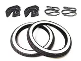 Streetparts24 Weißwandreifen Reifen Schlauch Felgenband Set 2 1/4 x 16 Zoll (2.25-16) für Zündapp Hercules Prima M Kreidler Piaggio Vespa Ciao Bravo Mofa Moped Mokick