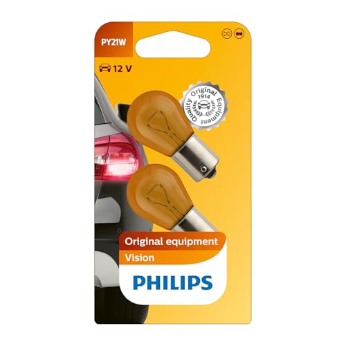 Philips automotive lighting Phillips Vision PY 21W 12V Standard-Signal- und -Innenbeleuchtung, 2-er Packung