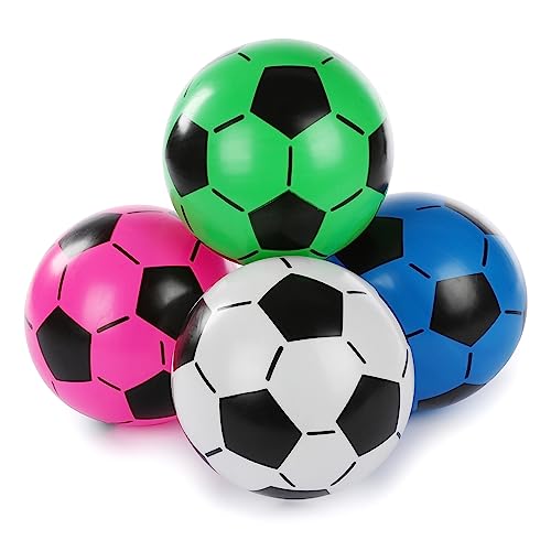 CEJAMA® Aufblasbarer PVC Kinder Fußball 4er Set - 20 cm