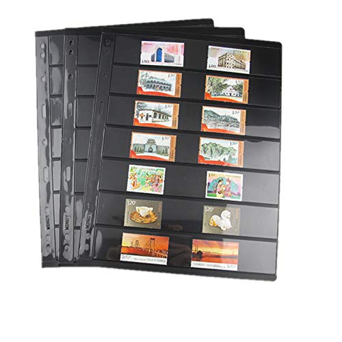 MUROAD Stempelseiten für Briefmarkenalbum, 10 Blatt, 7S-Seiten für Briefmarken, Sammler, Profi-Packung (7 Reihen)