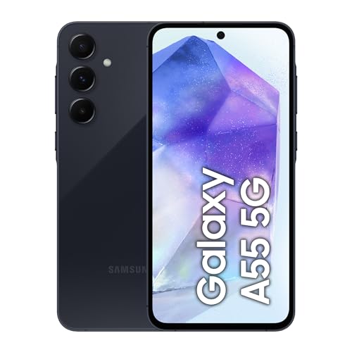 Samsung Galaxy A55 5G Smartphone, Android-Handy ohne Vertrag, 256 GB / 8 GB RAM, 2 Tage Akkulaufzeit, 50-MP-Kamera, Awesome Navy, 2,5 Jahre Herstellergarantie