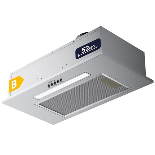 CIARRA CBCS5913D Dunstabzugshaube Einbau Lüfterbaustein 52 cm Abluft Einbauhaube Abzugshaube 300m³/h Effizienter Dunstabzug Ablufthaube Kompatibler CBCF005 Aktivkohlefilter Edelstahl Silber