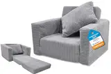 Odolplusz Kindersessel klappbar | Kindersofa Mini-Sessel Kinderstuhl Kuschelsessel | Kindermöbel für Kinderzimmer | (Grau aus Cord)