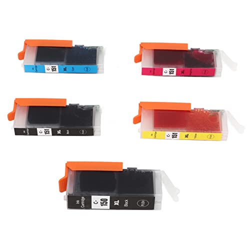 ANKROYU 150 151 Set Ink Cartridge, ABS Combo Ink Cartridge, High Capacity Printer Ink Cartridge, Ink Cartridge for Schools, Government, Trading Companies (BK BK C M Y 5 Colors)