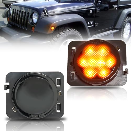 GSOWO LED Blinker Seitenblinker mit Can-bus Fehlerfrei 2835 SMD für Je-ep Wrangler JK 2007-2015, Voll-LED-Streifen Blinker