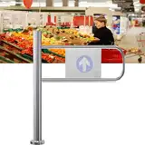 Automatisches Rückprall-Drehtor, breite Einwegtür aus Edelstahl für den Zugang zum Geschäft, Einweg-Sicherheitsdrehtür, doppelt gefedertes Drehtor für stark frequentierte Bereiche, ideal für