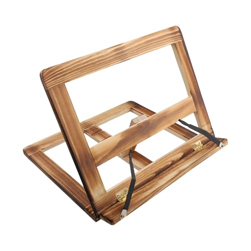 Steowsey Faltbarer Rezeptbuch-Stand, Holzrahmen-LesebüCherregal, Tablet-PC-StüTzstand