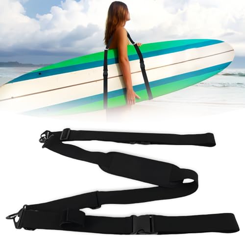PRITOK Schwarz Verstellbarer Surfboard Tragegurt: Paddelboard Carry Strap mit Gepolsterter, Schultergurt für Surfbretter, Surfboard Schultergurt für Paddelboard Longboards Kajak und Kanu