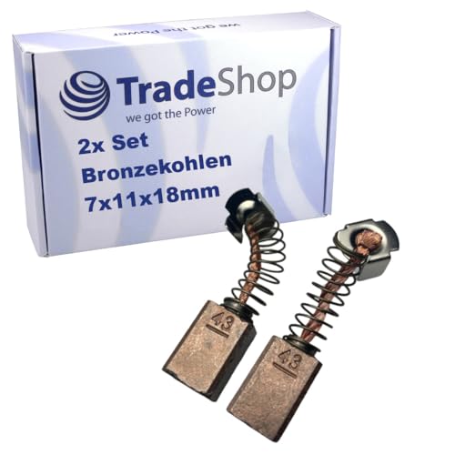 2x Trade-Shop Bronze Motorkohlen 7x11x18mm kompatibel mit Dietz Alvaro Freerider 0900, kompatibel mit Invacare G50 Elektrorollstuhl