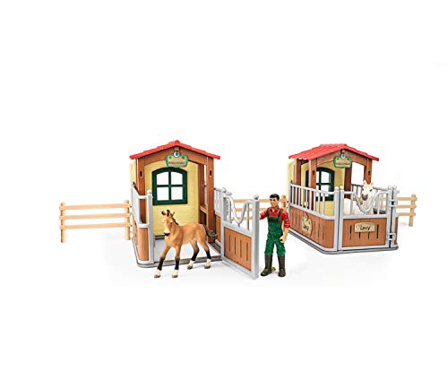 Schleich Farm World - Bauernhof Spielzeug für Mädchen und Jungen im Alter von 3-8 Jahren, 16-teiliges Spielset, Tierarztbesuch im Pferdestand