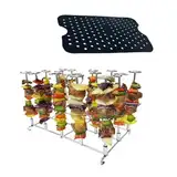 ROYALEAD Vertikaler Spieß, Grillspieß, Ständer, Halterung, Luftfritteuse, Grill für Outdoor-Küche, Silikon-Pad, Dehydrator, Rack-Werkzeug