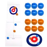 HVIHWI Curling Table-Top Spiel-Set, Bowling auf EIS Tischspiel, Shuffleboard Tabelletop Spiele Familienspiel Eisstockschießen Brettspiel Tabletop Brettspiele für Kinder und Erwachsene